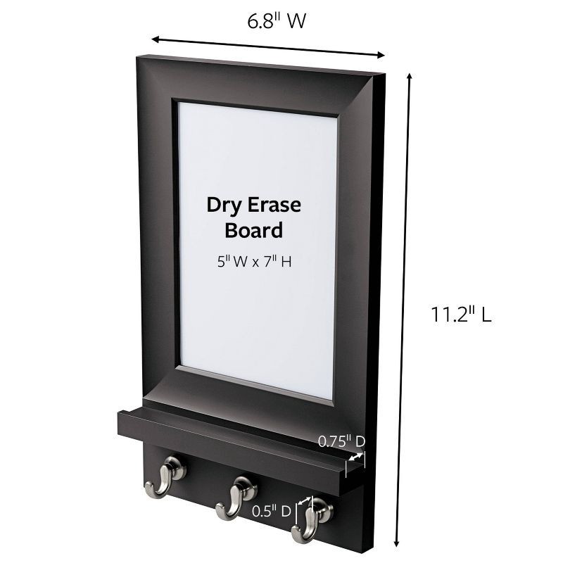 slide 3 of 13, Command Message Center Black: Wall Mounted Decorative Hook Rack for Keys & Coats, Plastic, Slate Finish, 1 Hook, 1 ct