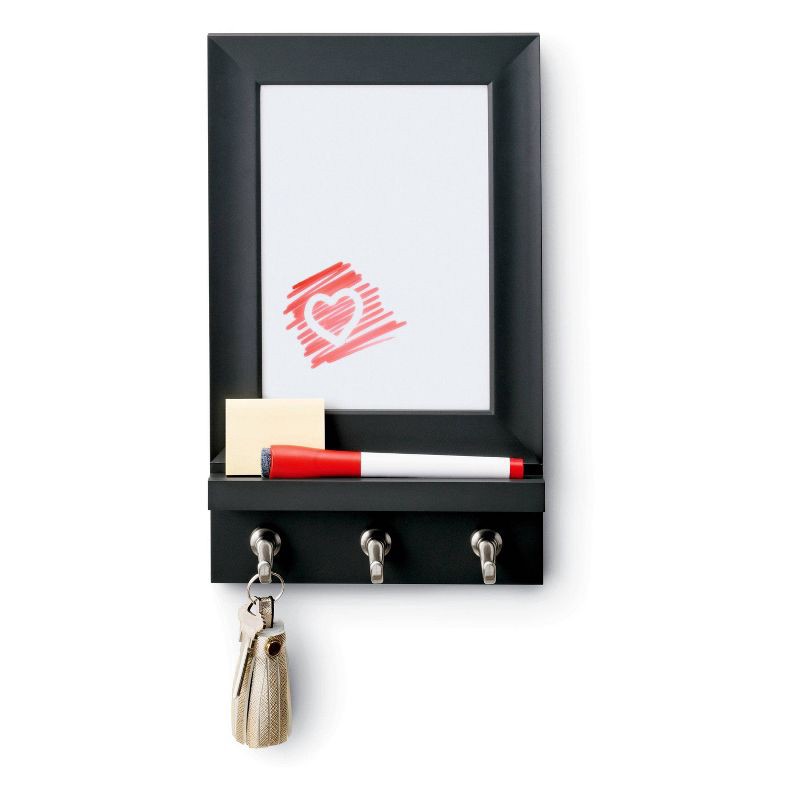 slide 13 of 13, Command Message Center Black: Wall Mounted Decorative Hook Rack for Keys & Coats, Plastic, Slate Finish, 1 Hook, 1 ct