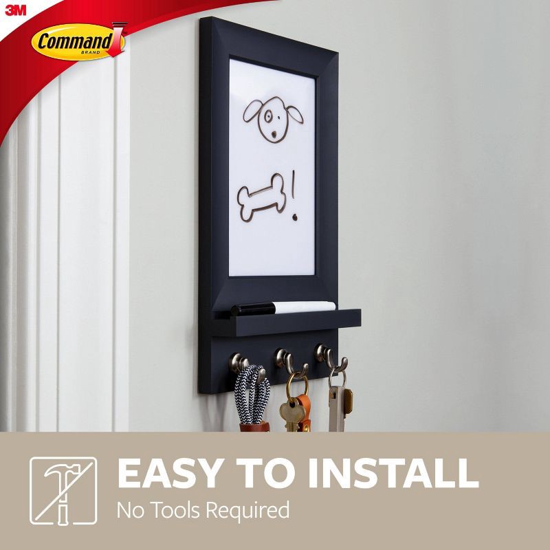 slide 4 of 12, Command Message Center Black: Wall Mounted Decorative Hook Rack for Keys & Coats, Plastic, Slate Finish, 1 Hook, 1 ct