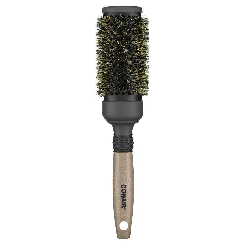 Conair Ceramic Wood Boar Bristle Round Hair Brush Medium Barrel All