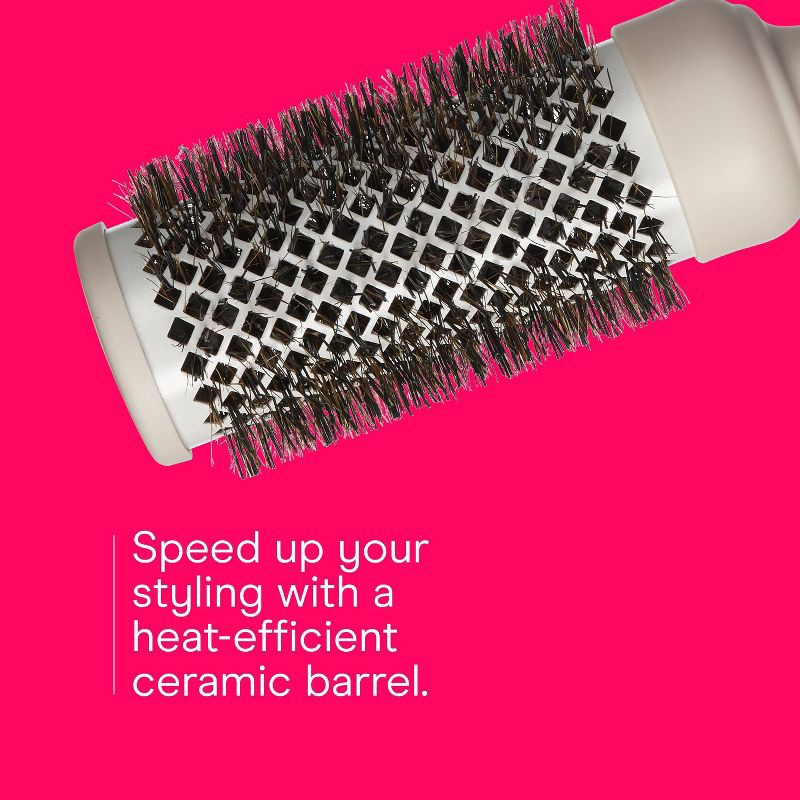 slide 3 of 7, Conair Ceramic Wood Boar Bristle Round Hair Brush - Medium Barrel - All Hair, 1 ct
