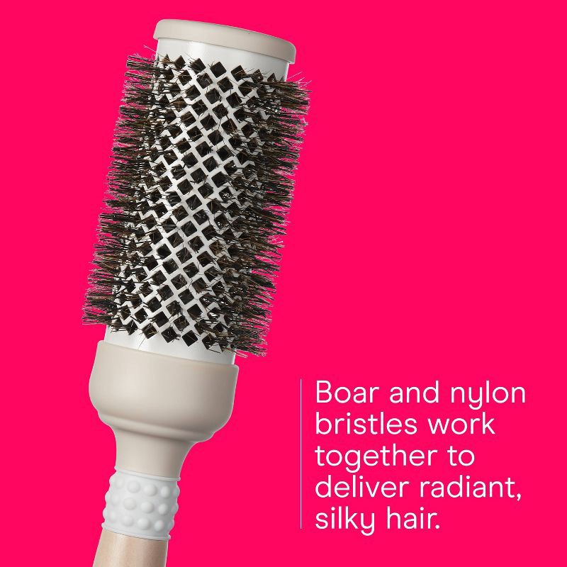 slide 4 of 7, Conair Ceramic Wood Boar Bristle Round Hair Brush - Medium Barrel - All Hair, 1 ct