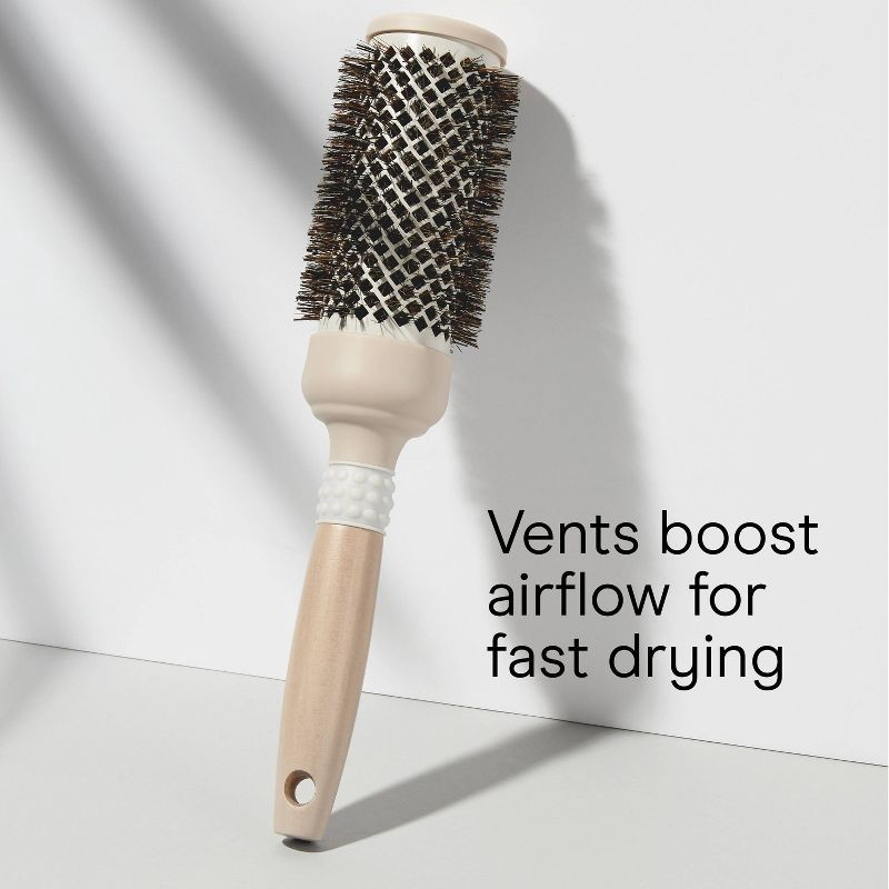 slide 7 of 7, Conair Ceramic Wood Boar Bristle Round Hair Brush - Medium Barrel - All Hair, 1 ct