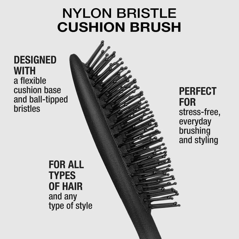 slide 3 of 5, CONAIRMAN Cushion Nylon Bristle Hair Brush - All Hair - Trial Size - Black, 1 ct