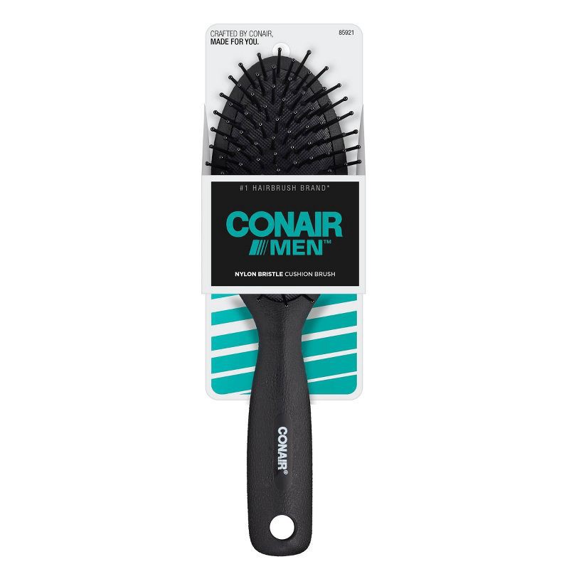 slide 1 of 5, CONAIRMAN Cushion Nylon Bristle Hair Brush - All Hair - Trial Size - Black, 1 ct