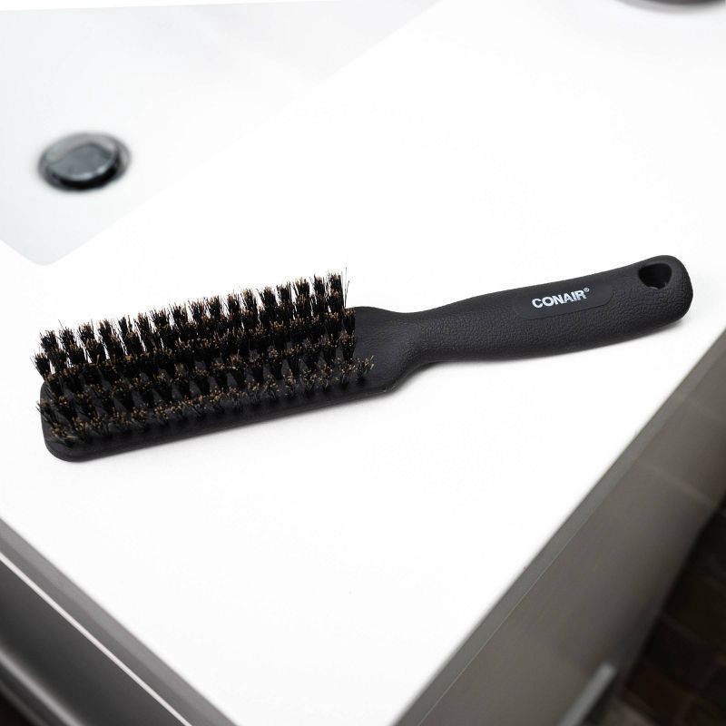 slide 2 of 6, CONAIRMAN 100% Boar Bristle All-Purpose Hair Brush - All Hair - Black, 1 ct