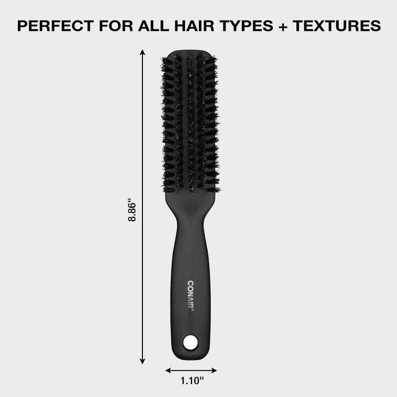 slide 3 of 3, CONAIRMAN 100% Boar Bristle All-Purpose Hair Brush - All Hair - Black, 1 ct