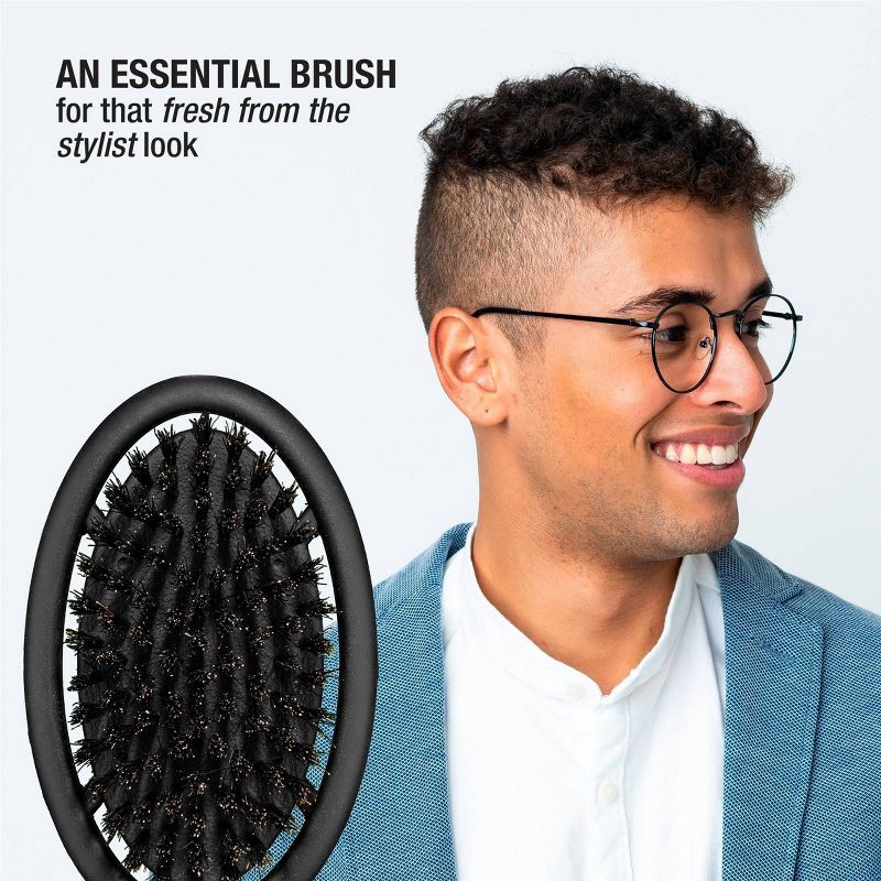 slide 3 of 6, CONAIRMAN Cushion Boar Bristle All-Purpose Hair Brush - All Hair - Trial Size - Black, 1 ct
