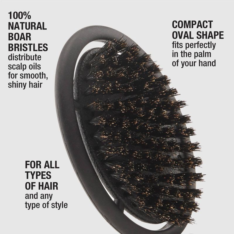 slide 4 of 6, CONAIRMAN Cushion Boar Bristle All-Purpose Hair Brush - All Hair - Trial Size - Black, 1 ct