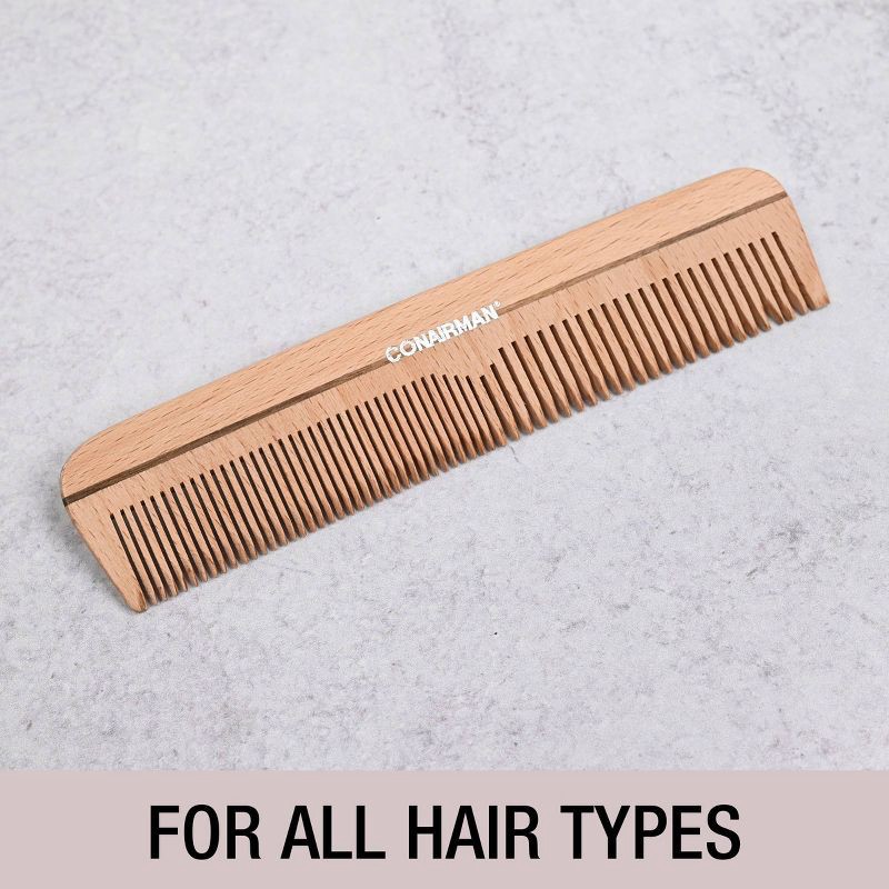 slide 5 of 5, CONAIRMAN 100% Wood Handmade Dressing Comb, 1 ct