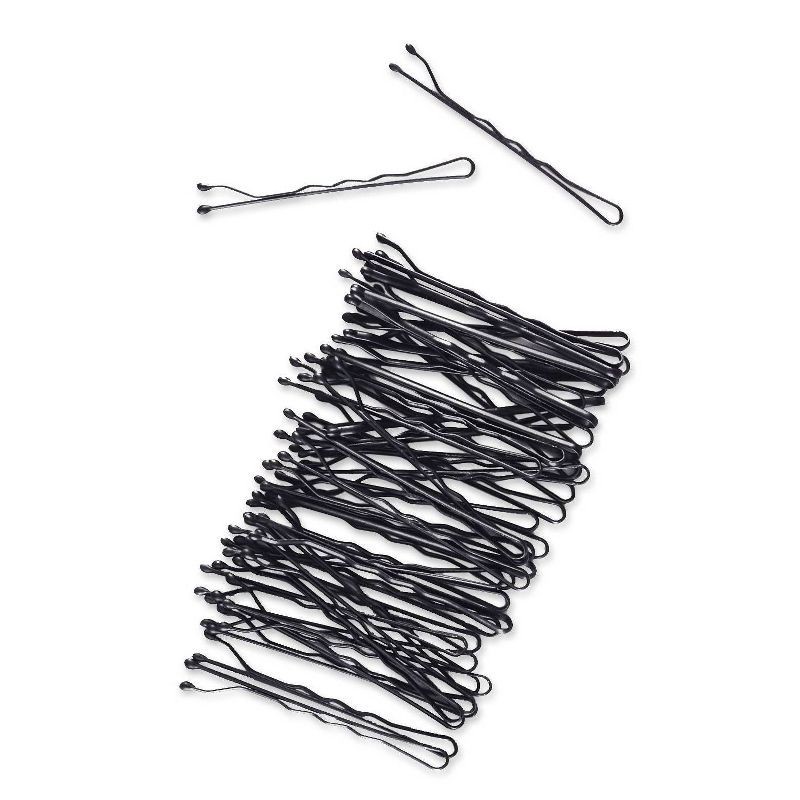 slide 2 of 7, scunci scünci No-Slip Grip Bobby Pins - Matte Black - All Hair - 45pk, 45 ct