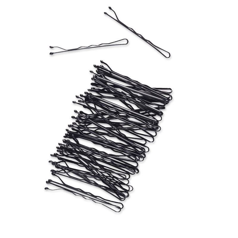 slide 2 of 4, scunci scünci No-Slip Grip Bobby Pins - Matte Black - All Hair - 45pk, 45 ct