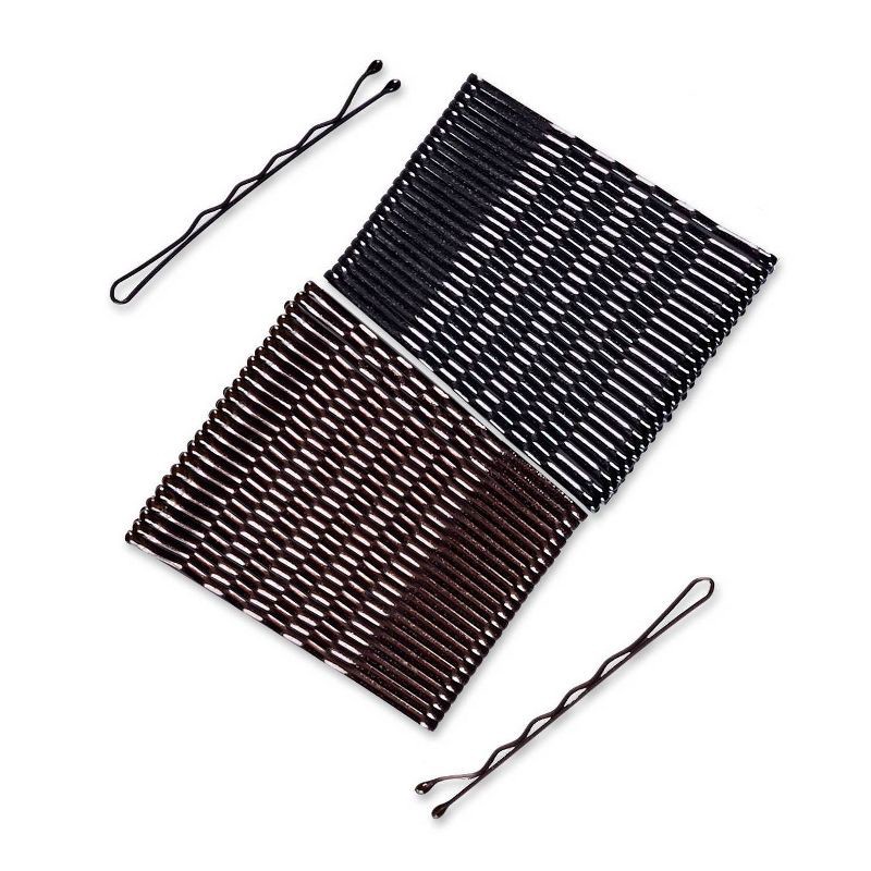 slide 2 of 7, scunci scünci Metal Bobby Pins - Dark Brown/ Black - All Hair - 50pcs, 50 ct