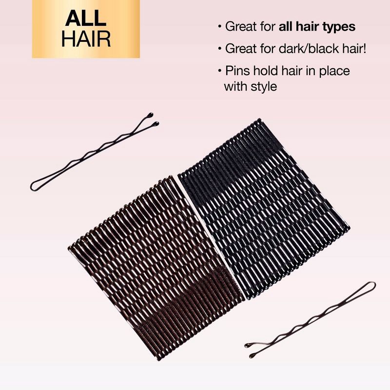 slide 5 of 7, scunci scünci Metal Bobby Pins - Dark Brown/ Black - All Hair - 50pcs, 50 ct