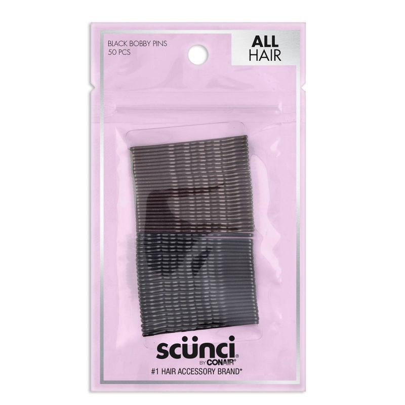 slide 1 of 7, scunci scünci Metal Bobby Pins - Dark Brown/ Black - All Hair - 50pcs, 50 ct