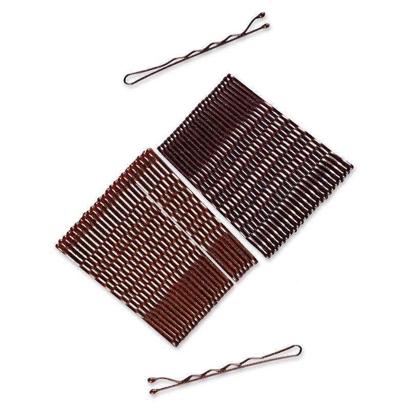 slide 2 of 7, scunci scünci Metal Bobby Pins - Light/Dark Brown - All Hair - 50pcs, 50 ct