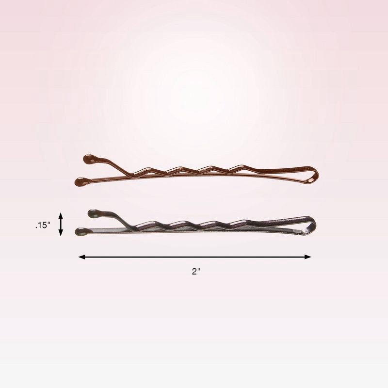 slide 4 of 7, scunci scünci Metal Bobby Pins - Light/Dark Brown - All Hair - 50pcs, 50 ct