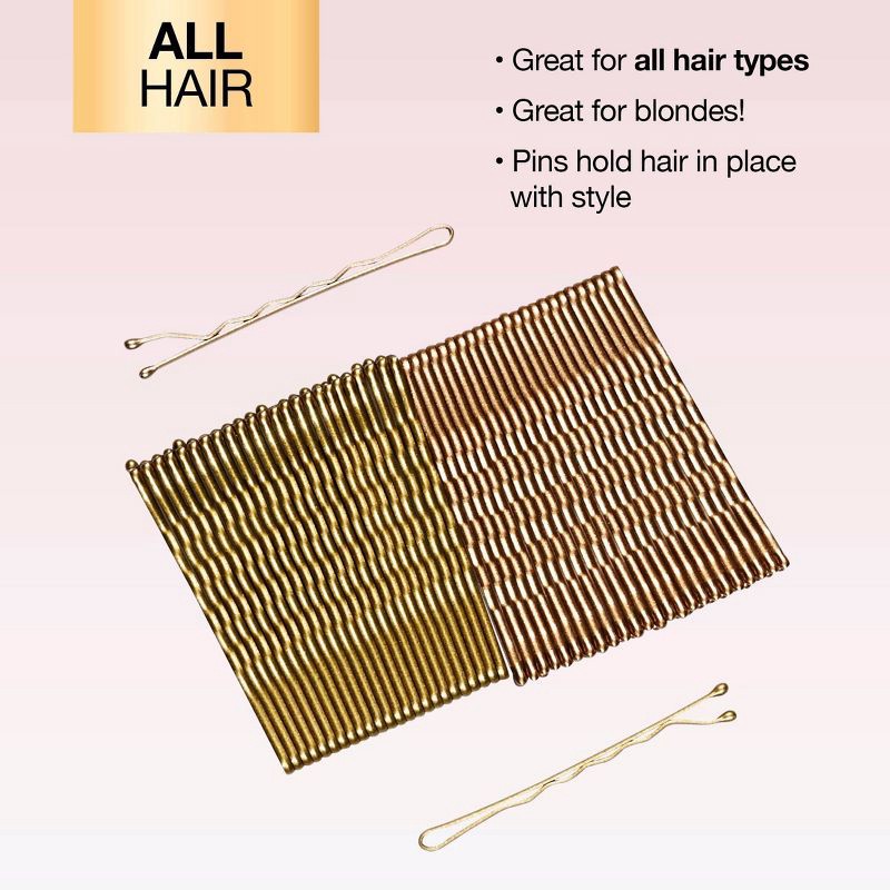 slide 5 of 7, scunci scünci Metal Bobby Pins - Light/Dark Blonde - All Hair - 50pcs, 50 ct