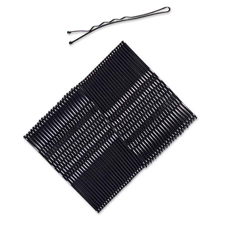 slide 2 of 4, scunci scünci Extra Long Metal Bobby Pins - Black - Long Hair - 48pcs, 48 ct