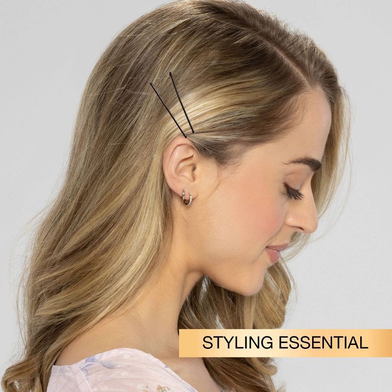 slide 6 of 7, scunci scünci Extra Long Metal Bobby Pins - Black - Long Hair - 48pcs, 48 ct