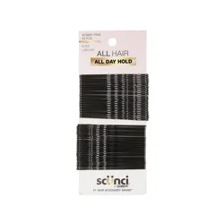 scunci scünci Extra Long Metal Bobby Pins - Black - Long Hair - 48pcs