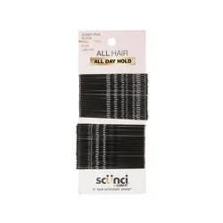 scunci scünci Extra Long Metal Bobby Pins - Black - Long Hair - 48pcs