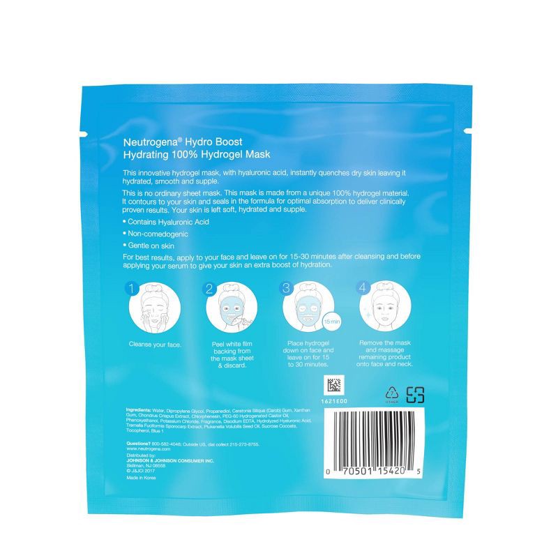 slide 2 of 8, Neutrogena Hydro Boost Moisturizing Sheet Mask with Hyaluronic Acid for Dry Skin - 1 oz, 1 oz