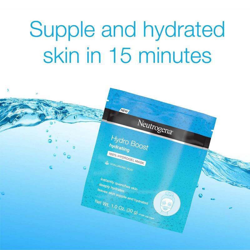 slide 4 of 8, Neutrogena Hydro Boost Moisturizing Sheet Mask with Hyaluronic Acid for Dry Skin - 1 oz, 1 oz