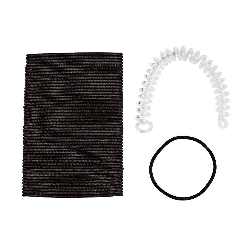 slide 2 of 7, scunci No Damage Elastics - Black - 2mm/50ct, 50 ct