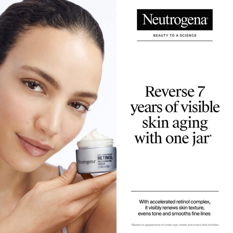 slide 3 of 11, Neutrogena Rapid Wrinkle Repair Retinol Face Moisturizer Cream with Hyaluronic Acid - Fragrance Free - 1.7oz, 1.7 oz