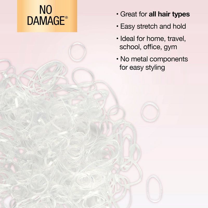 slide 5 of 8, scunci scünci Mixed Size Polyband Elastic Hair Ties - Clear - 300pcs, 300 ct