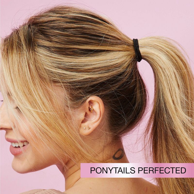 slide 4 of 8, scunci scünci No Damage Elastic Hair Ties - Black - Fine Hair - 2mm - 34pcs, 34 ct