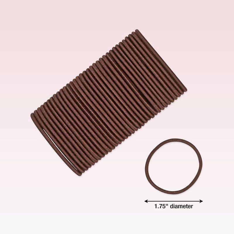 slide 4 of 4, scunci scünci No Damage Elastic Hair Ties - Brown - Fine Hair - 34pcs, 34 ct