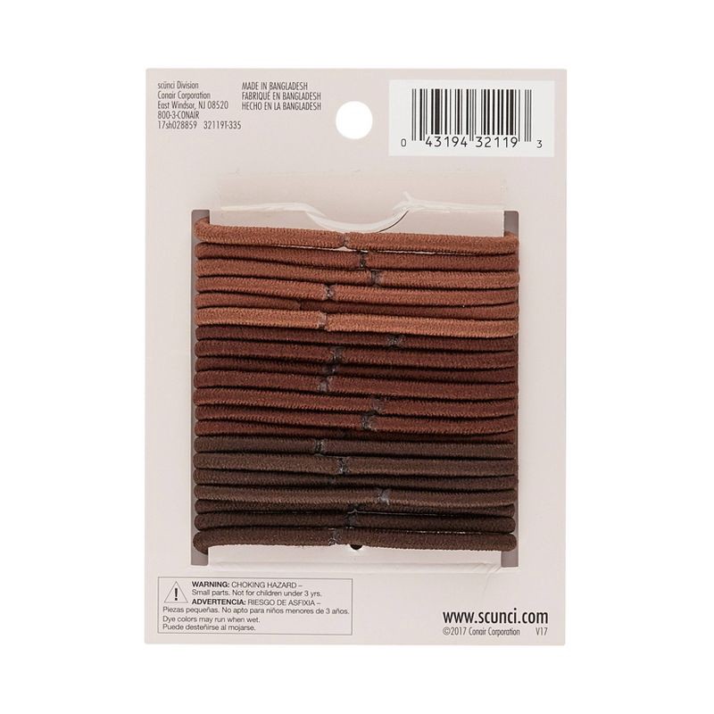 slide 3 of 4, scunci scünci No Damage Elastic Hair Ties - Browns - All Hair - 20pcs, 20 ct