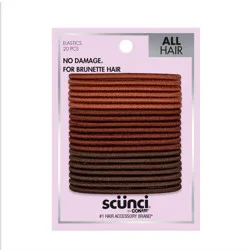 scunci scünci No Damage Elastic Hair Ties - Browns - All Hair - 20pcs