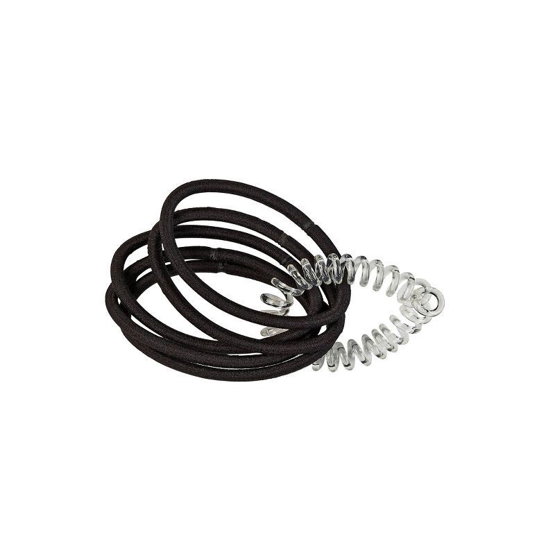 slide 8 of 9, scunci scünci No Damage Elastic Hair Ties with Storage Ring - Thick Hair - Black - 24pcs, 24 ct