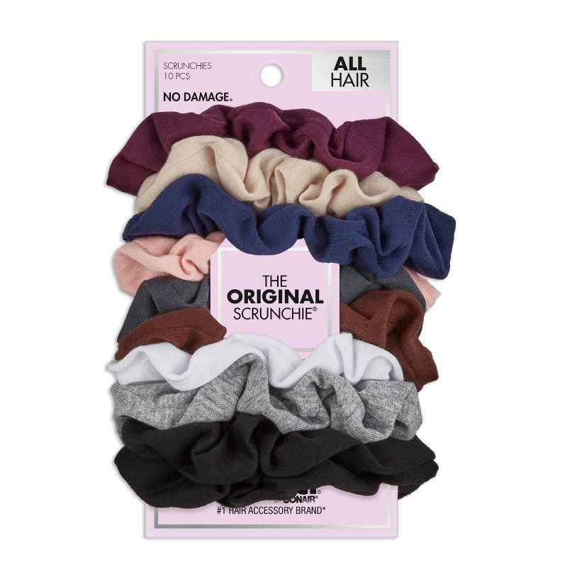 slide 1 of 4, scunci scünci No Damage Interlock Twister Scrunchies - Assorted Colors - All Hair - 10pk, 10 ct