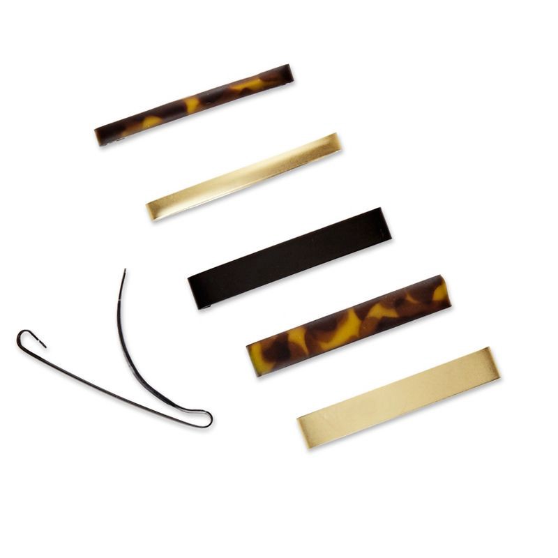 slide 2 of 4, scunci scünci No-Slip Grip Rectangle Barrettes - Mixed Finish - All Hair - 6pk, 6 ct