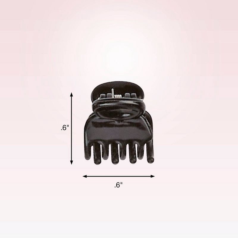 slide 4 of 7, scunci scünci No-Slip Grip Recycled Mini Claw Clips - Mixed Finish - Black/Brown/Clear - Fine Hair - 15pk, 15 ct