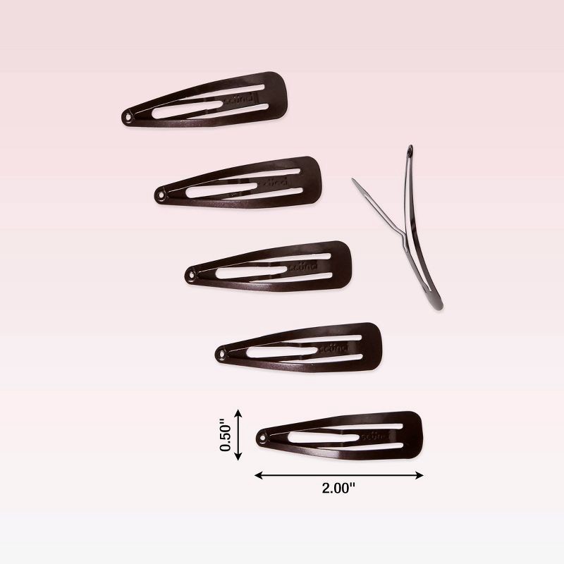 slide 4 of 4, scunci scünci Contour Metal Hair Snap Clips - Brunette - All Hair - 6pcs, 6 ct