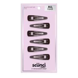 scunci scünci Contour Metal Hair Snap Clips - Brunette - All Hair - 6pcs