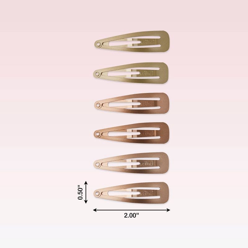 slide 4 of 4, scunci scünci Contour Metal Hair Snap Clips - Blonde - All Hair - 6pcs, 6 ct