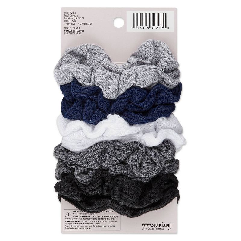 slide 2 of 5, scunci scünci No Damage Thermal Scrunchies - Gray/Blue/White/Charcoal/Black - All Hair - 10pk, 10 ct