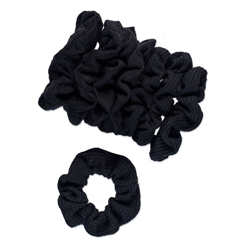 slide 2 of 7, scunci scünci No Damage Textured Scrunchies - Black - All Hair - 8pk, 8 ct