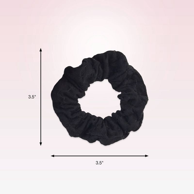 slide 4 of 8, scunci scünci No Damage Textured Scrunchies - Black - All Hair - 8pcs, 8 ct
