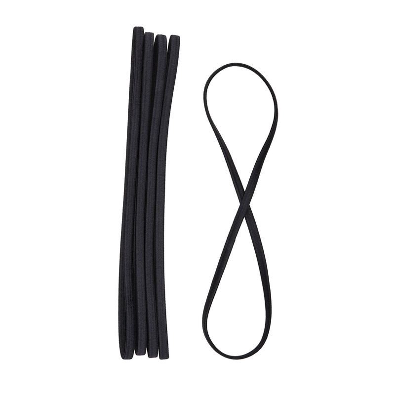 slide 4 of 7, scunci scünci No Damage Flat Elastic Headbands - Black - All Hair - 6pcs, 6 ct