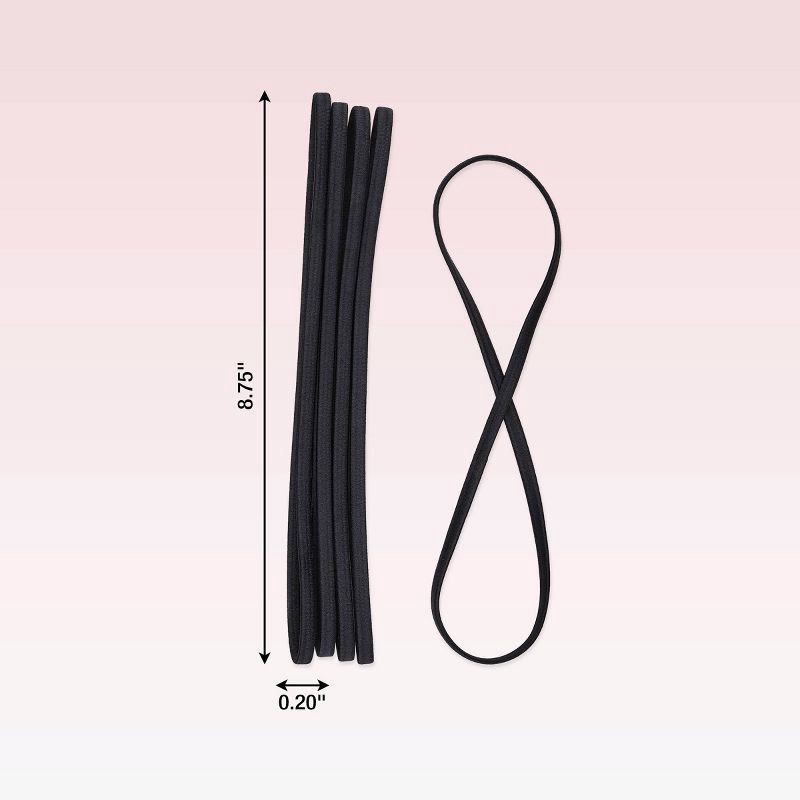 slide 7 of 7, scunci scünci No Damage Flat Elastic Headbands - Black - All Hair - 6pcs, 6 ct