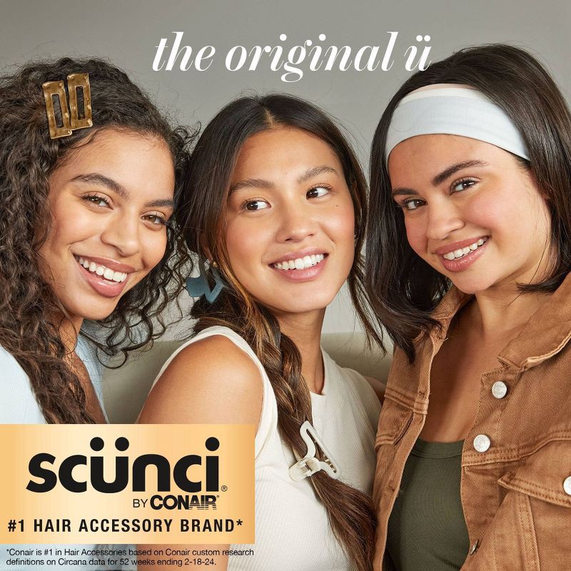 slide 7 of 7, scunci scünci No Damage Stretch Fabric Headbands - Neutral - All Hair - 5pk, 5 ct