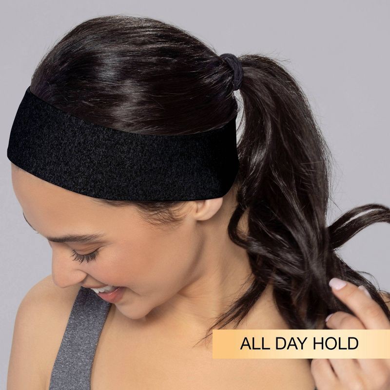 slide 3 of 7, scunci scünci No Damage Stretch Fabric Headbands - Black - All Hair - 5pk, 5 ct