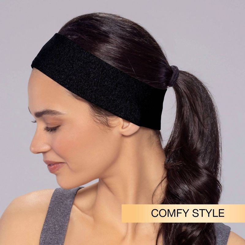 slide 6 of 7, scunci scünci No Damage Stretch Fabric Headbands - Black - All Hair - 5pk, 5 ct